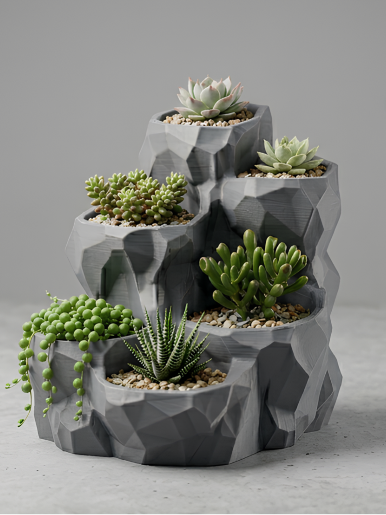 Minimalist Multi-Level Planter Pot for Succulents & Small Plants